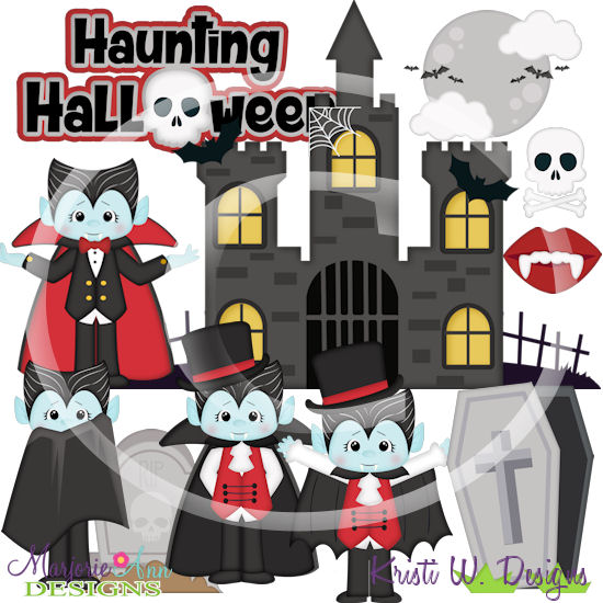 Haunted Night SVG Cutting Files/Paper Piecing +Clipart - Click Image to Close